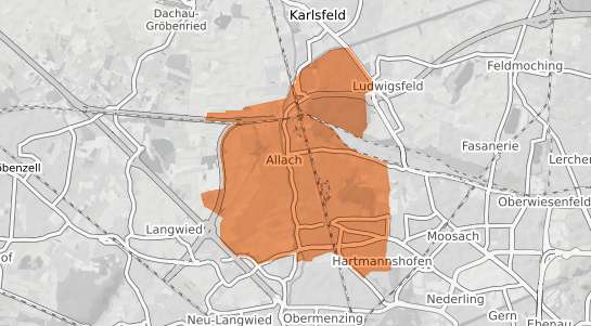 Mietspiegelkarte M&uuml;nchen Allach Untermenzing